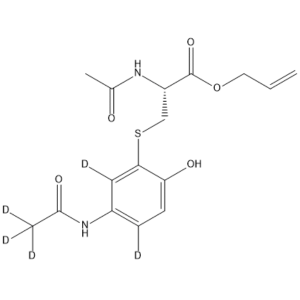 N-Acetyl-S-[3-acetamino-6-hydroxphenyl]-cysteine allyl ester-d5 Chemical Structure