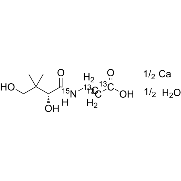 Vitamin B5-13C3,15N hemicalcium hemihydrate Chemical Structure