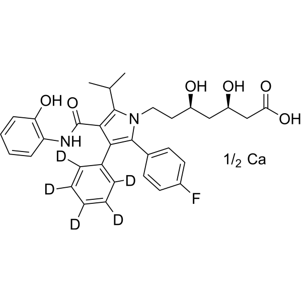Ortho-hydroxy atorvastatin-d<sub>5</sub> calcium Chemical Structure