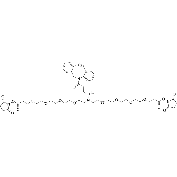 DBCO-N-bis(PEG4-NHS ester) Chemical Structure