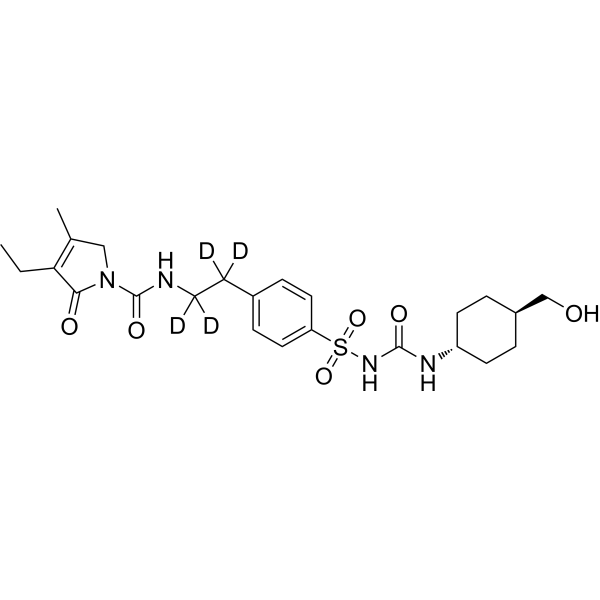 trans-Hydroxy Glimepiride-d<sub>4</sub> Chemical Structure
