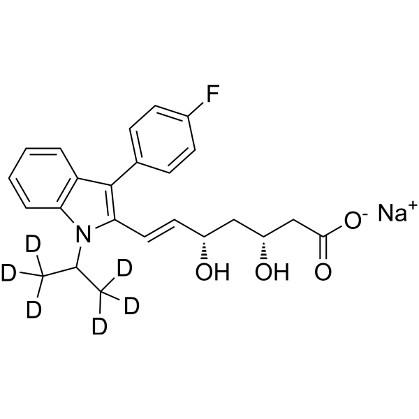 Fluvastatin-d<sub>6</sub> sodium Chemical Structure