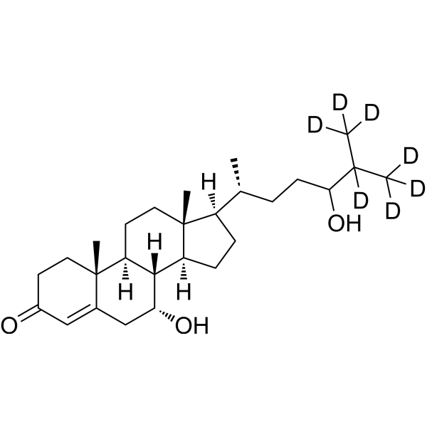 7α,24(R/S)-Dihydroxycholestenone-d<sub>7</sub> Chemical Structure