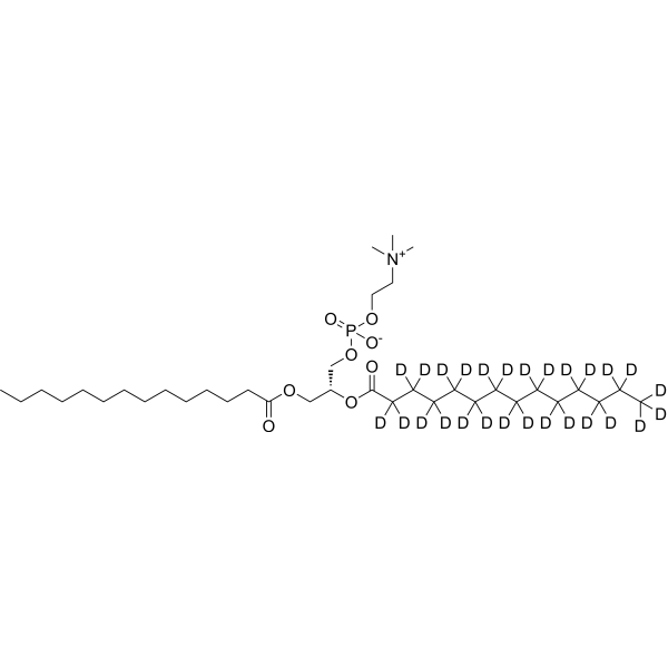 1-Myristoyl-2-myristoyl-sn-glycero-3-phosphocholine-d<sub>27</sub> Chemical Structure
