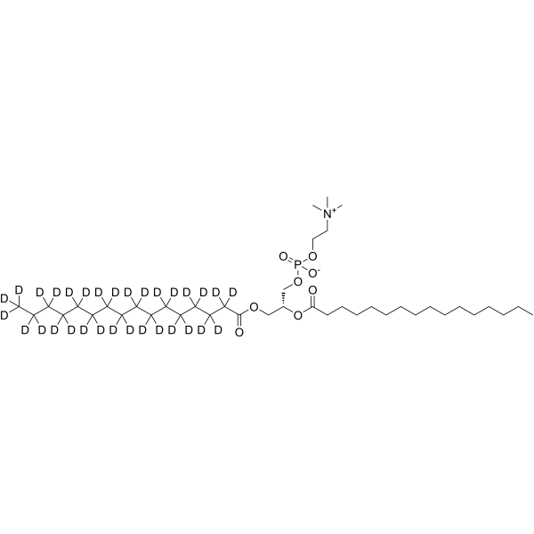 1-Palmitoyl-2-palmitoyl-sn-glycero-3-phosphocholine-d<sub>31</sub> Chemical Structure