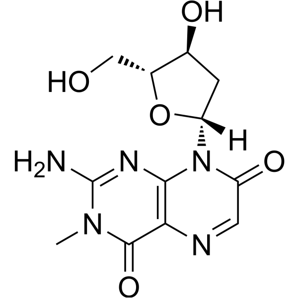 3-Methyl-8-(2'-deoxy-β-D-ribofuranosyl)isoxanthopterin Chemical Structure