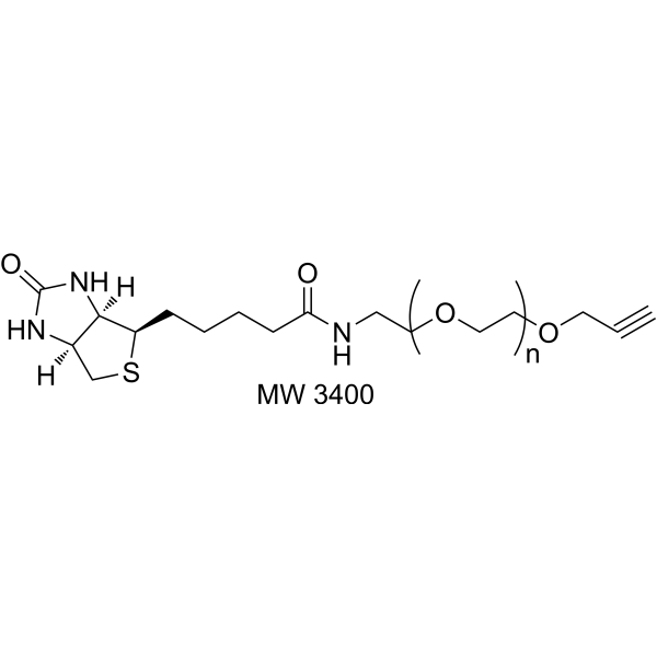 Biotin-PEG-Alk (MW 3400) Chemical Structure