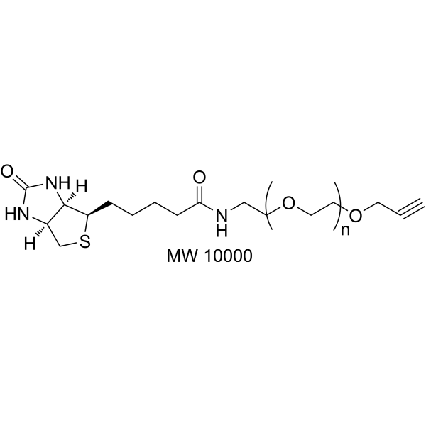 Biotin-PEG-Alk (MW 10000) Chemical Structure