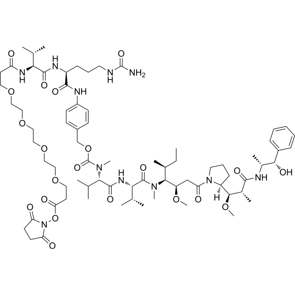 OSu-PEG4-VC-PAB-MMAE Chemical Structure