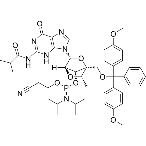 5'-ODMT cEt G Phosphoramidite (Amidite) Chemical Structure