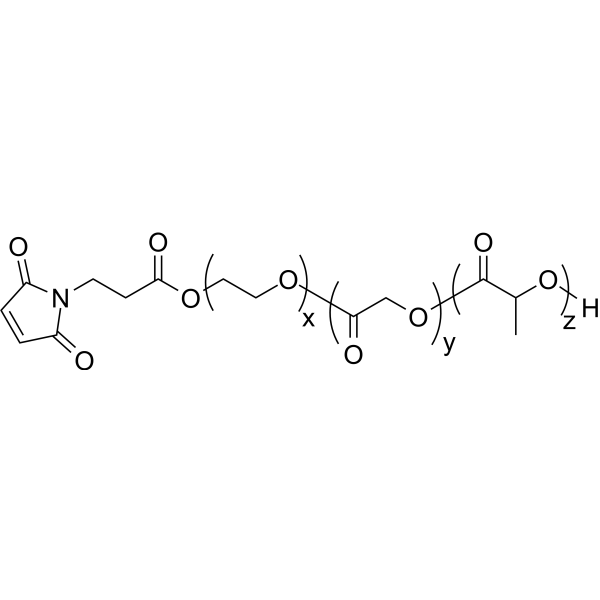 PLGA-PEG-MAL (20kDA-5.0kDA, LA:GA ratio 50:50) Chemical Structure