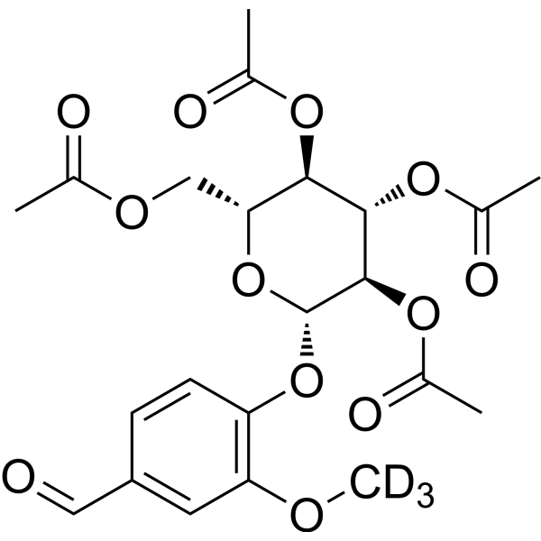 Tetra-O-acetyl-β-D-glucopyranosylvanilin-d<sub>3</sub> Chemical Structure