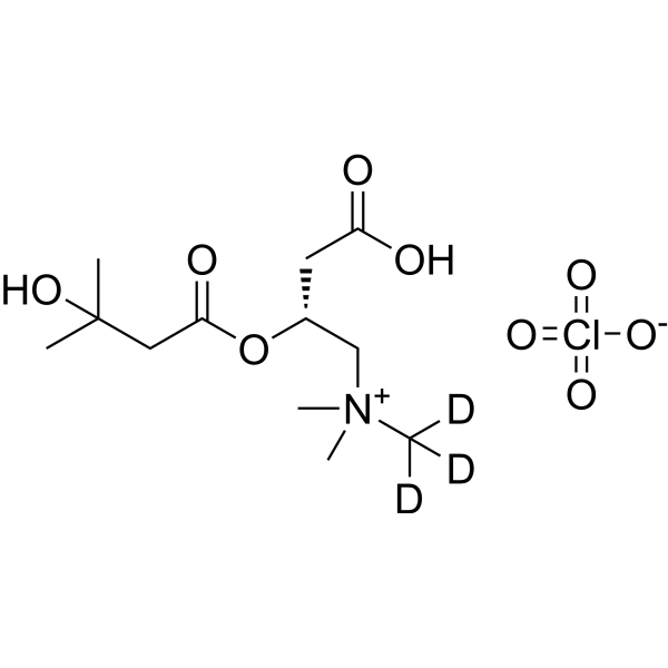 L-carnitine: CLO4, 3-hydroxyisovaleryl-d<sub>3</sub> Chemical Structure