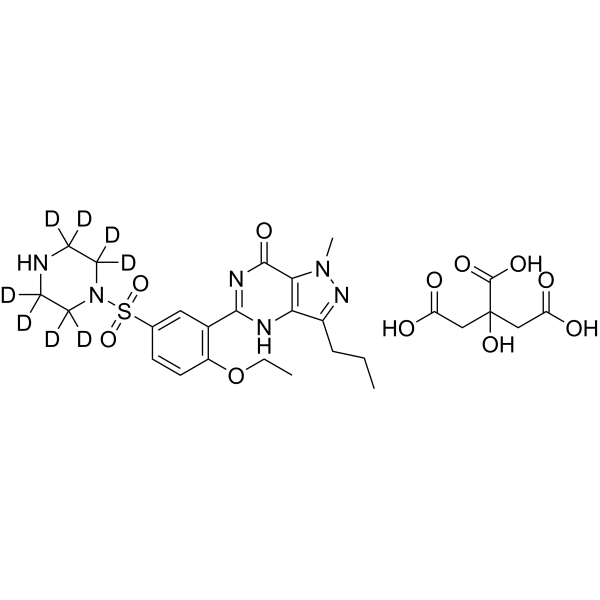 Desmethylsildenafil-d<sub>8</sub> citrate Chemical Structure