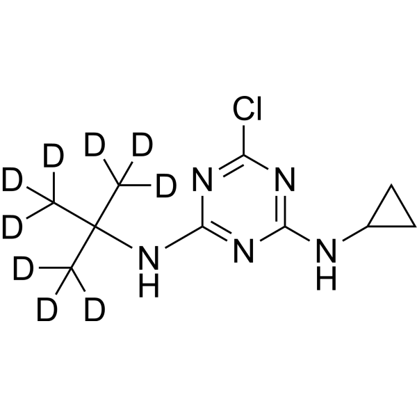 2-tert-Butylamino-d<sub>9</sub>-4-chloro-6-cyclopropylamino-1,3,5-triazine Chemical Structure