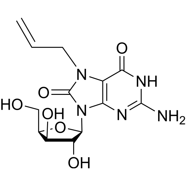 7-Allyl-7,8-dihydro-8-oxo-9-(β-D-xylofuranosyl) guanine Chemical Structure