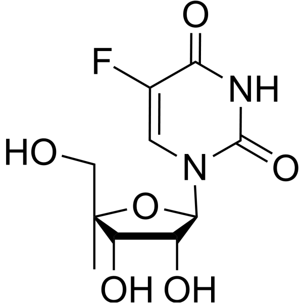 5-Fluoro-4’-C-methyluridine Chemical Structure