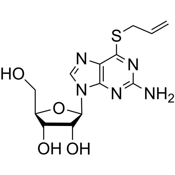 2-Amino-6-allyl thio-9-(beta-D-ribofuranosyl)-9H-purine Chemical Structure