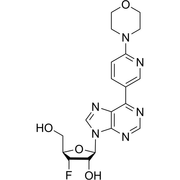 9-(3-Deoxy-3-fluoro-β-<em>D</em>-ribofuranosyl)-6-[6-(4-morpholinyl)pyridin-3-yl]purine