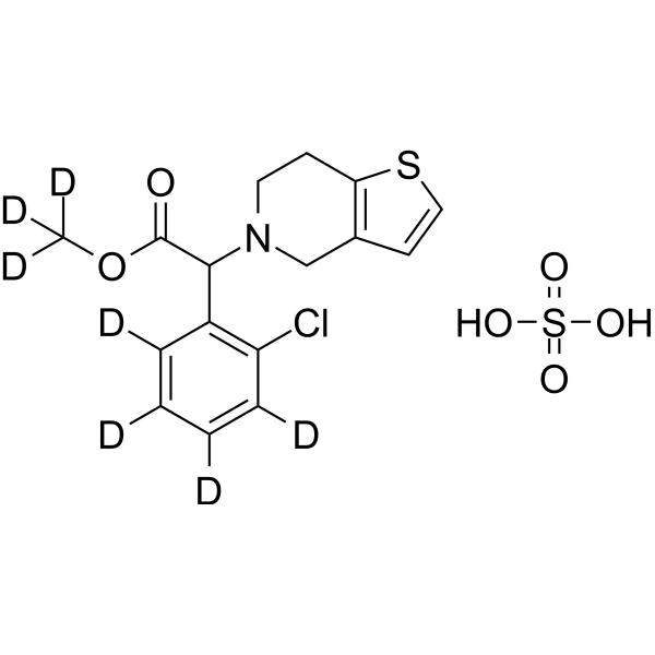 (±)-Clopidogrel-d<sub>7</sub> sulfate Chemical Structure