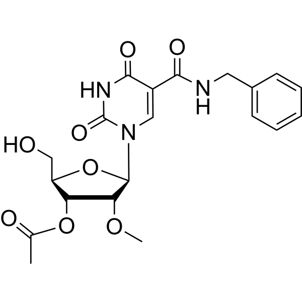 5-Benzylamino carbonyl-3’-O-acetyl-2’-O-methyluridine Chemical Structure