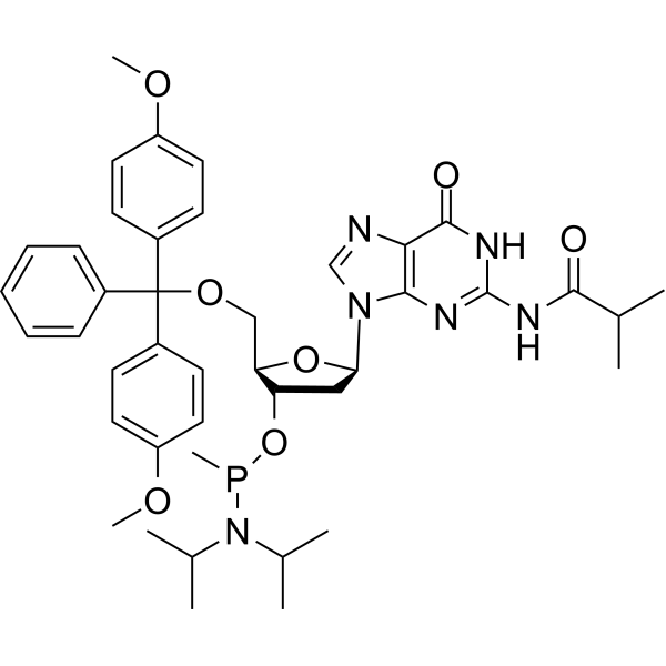 5'-DMTr-dG(iBu)-Methyl phosphonamidite Chemical Structure