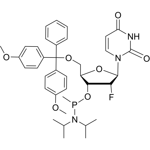 5'-O-DMTr-2'-FU-methyl phosphonamidite Chemical Structure
