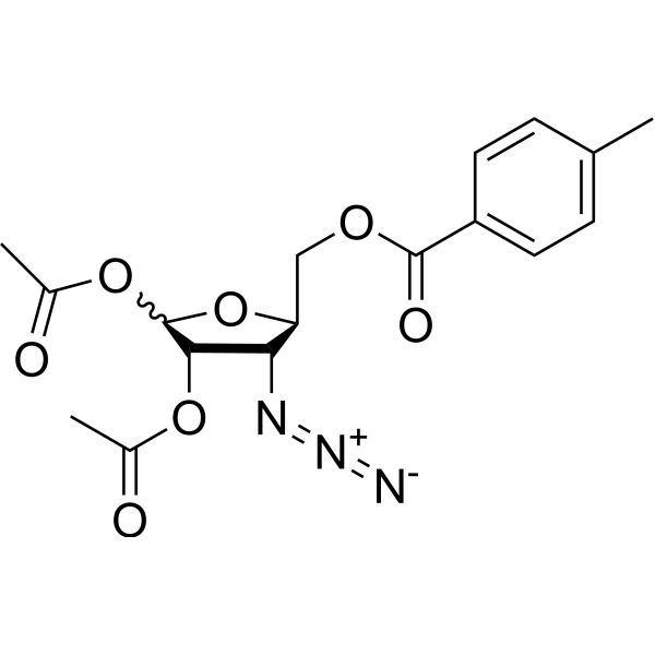 1,2-Di-O-acetyl-3-azido-3-deoxy-5-O-(4-methyl) benzoyl-<em>L</em>-ribofuranose