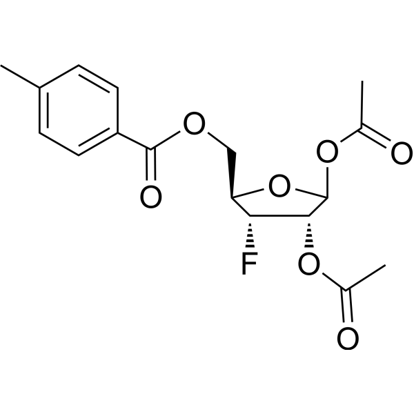 1,2-Di-O-acetyl-3-deoxy-3-fluoro-5-O-(4-methyl)benzoyl-D-ribofuranose Chemical Structure
