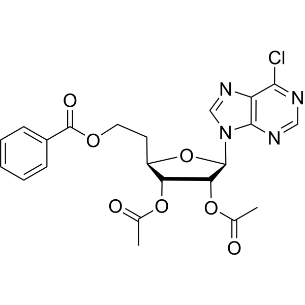 9-(2,3-Di-O-acetyl-6-O-benzoyl-5-deoxy-<em>D</em>-ribo-exofuranoyl)-6-chloropurine
