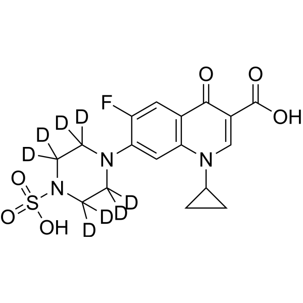 Ciprofloxacin-piperazinyl-N-sulfate-d<sub>8</sub> Chemical Structure
