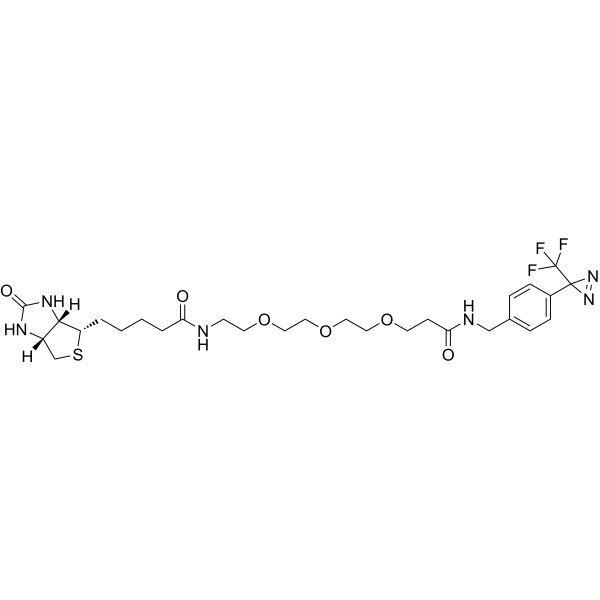 Biotin-PEG3-CONH-Ph-CF3-diazirine Chemical Structure