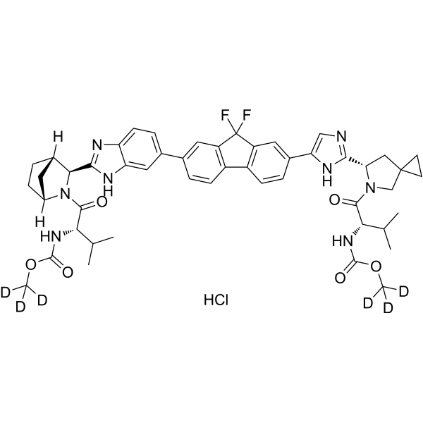 Ledipasvir-d<sub>6</sub> hydrochloride Chemical Structure