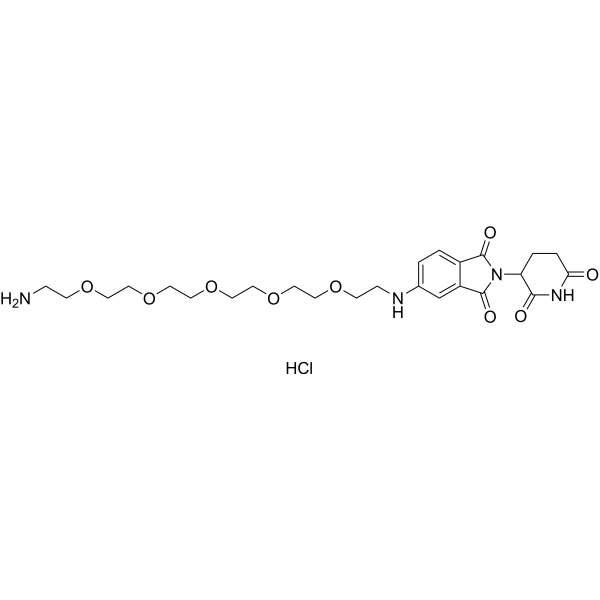 Thalidomide-5-NH-PEG5-NH2 hydrochloride Chemical Structure