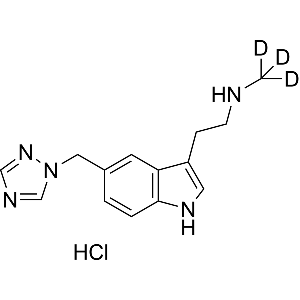 Desmethylrizatriptan-d<sub>3</sub> hydrochloride Chemical Structure