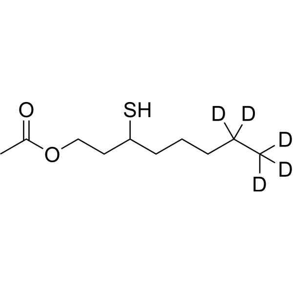 3-Mercaptooctyl-acetate-d<sub>5</sub> Chemical Structure