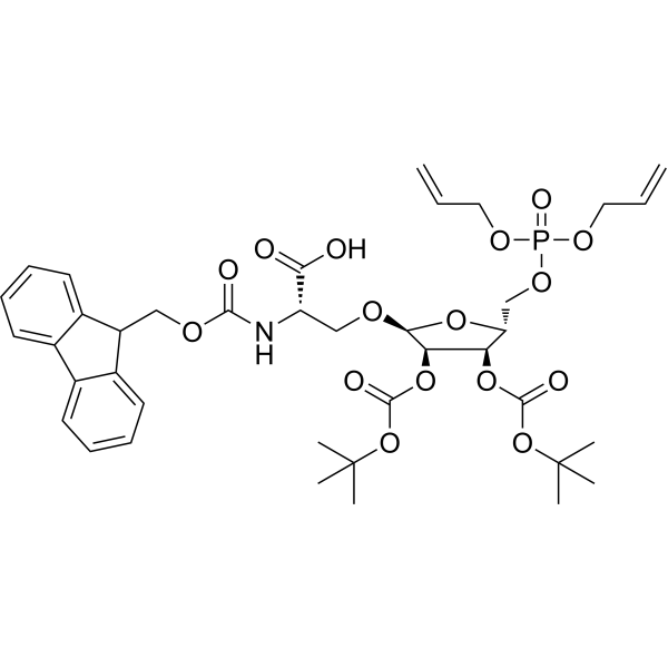 Fmoc-Ser-Ribose(diBoc)-5-phosphatediAllyl Chemical Structure