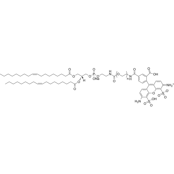 DOPE-PEG-Fluor 488,MW 2000 Chemical Structure