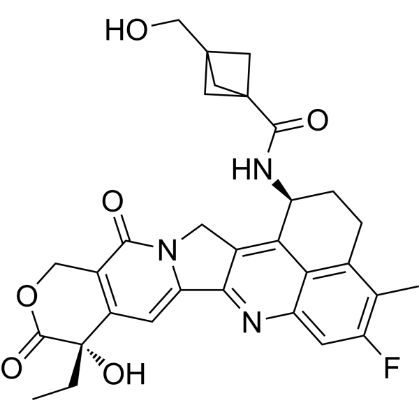 Exatecan-amide-bicyclo[1.1.1]pentan-1-ylmethanol Chemical Structure