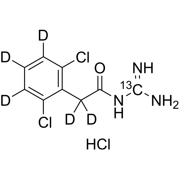 Guanfacine-<sup>13</sup>C,d<sub>5</sub> hydrochloride Chemical Structure