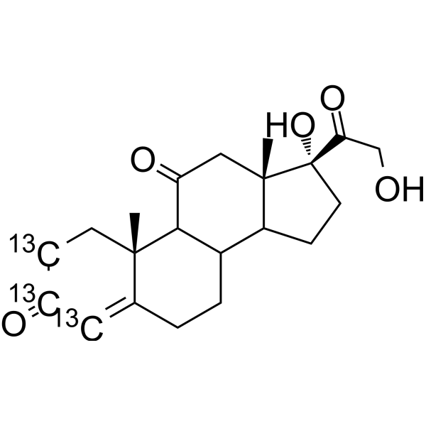 Cortisone-<sup>13</sup>C<sub>3</sub> Chemical Structure