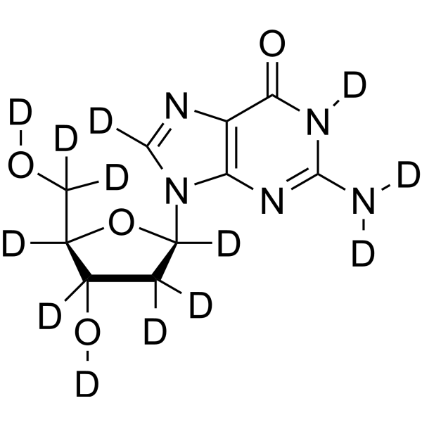 2'-Deoxyguanosine-d<sub>13</sub> Chemical Structure