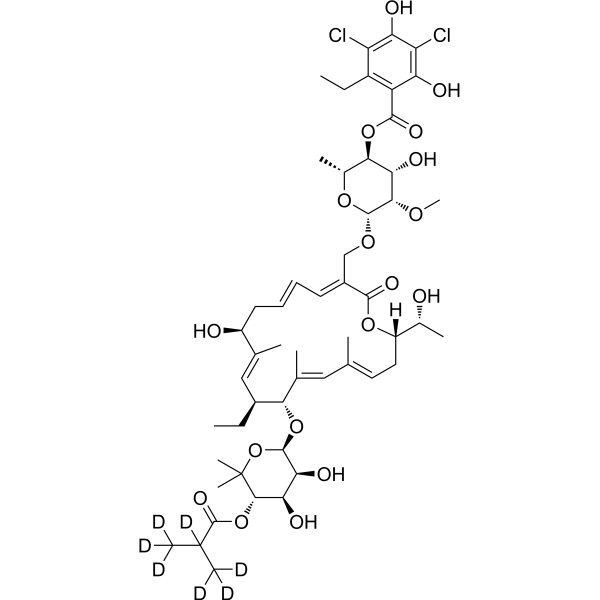 Fidaxomicin-d<sub>7</sub> Chemical Structure