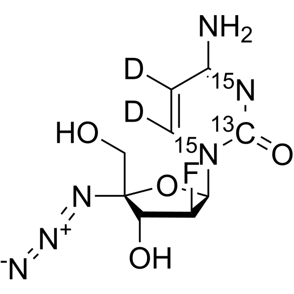 Azvudine-<sup>13</sup>C,<sup>15</sup>N<sub>2</sub>,d<sub>2</sub> Chemical Structure