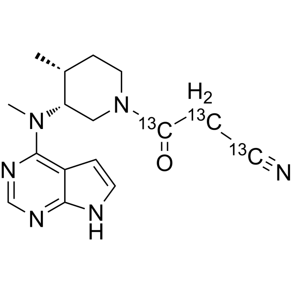 Tofacitinib-<sup>13</sup>C<sub>3</sub> Chemical Structure