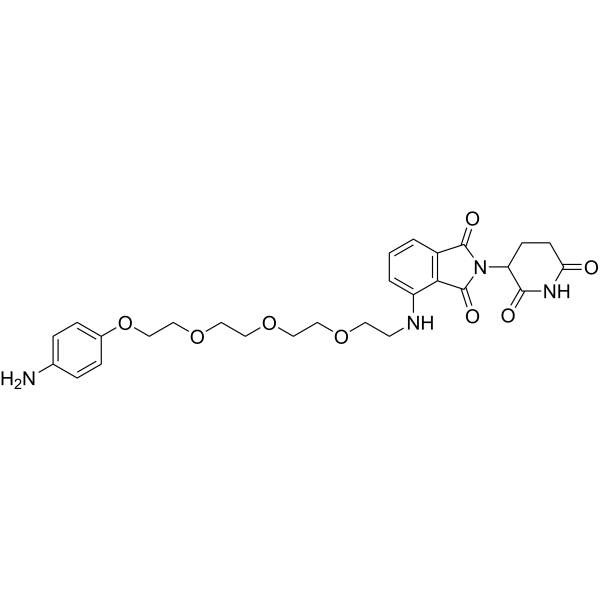 Pomalidomide-PEG4-Ph-NH2 Chemical Structure