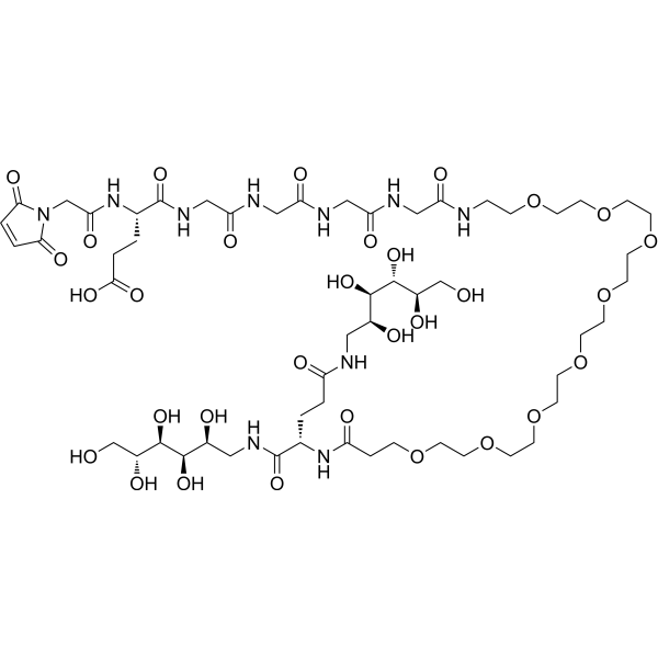 Mal-EGGGG-PEG8-amide-bis(deoxyglucitol) Chemical Structure