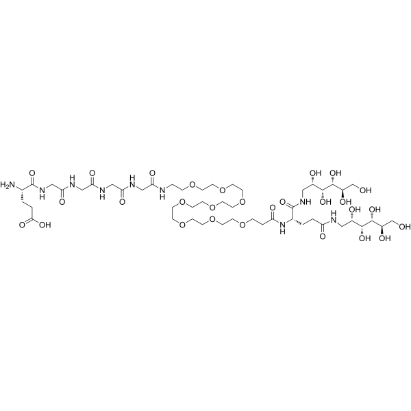 EGGGG-PEG8-amide-bis(deoxyglucitol) Chemical Structure