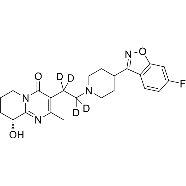 (R)-9-Hydroxy Risperidone-d<sub>4</sub> Chemical Structure