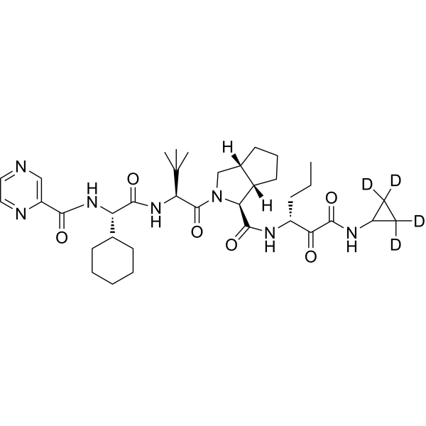 (1S,3aR,6aS)-(2S)-2-Cyclohexyl-N-(2-pyrazinylcarbonyl)glycyl-3-<em>methyl</em>-L-valyl-N-[(1R)-1-[2-(cyclopropylamino)-2-oxoacetyl]butyl]octahydrocyclopenta[c]pyrrole-1-carboxamide-d4